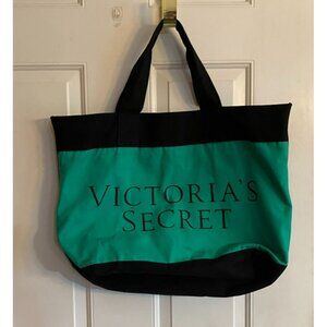 Victoria’s Secret Green Blue Black Large Canvas Tote Bag
